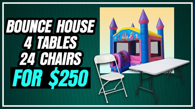 Bounce House + 4 Tables + 24 Chairs Package — Syracuse, NY